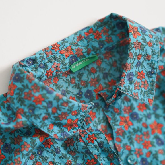 United Colors of Benetton Floral Button Down Floral Long Sleeved Shirt Size XS - Picture 2 of 4